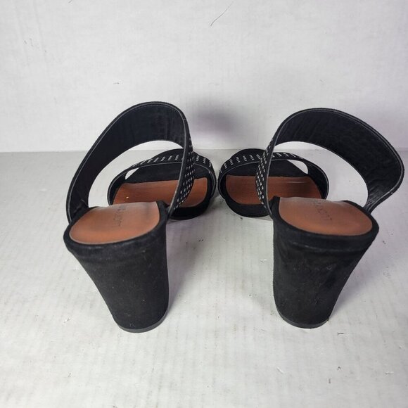 Lucky Brand Black Suede Studded Heeled Sandals - Picture 3 of 6